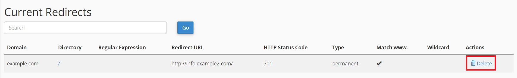 current redirects