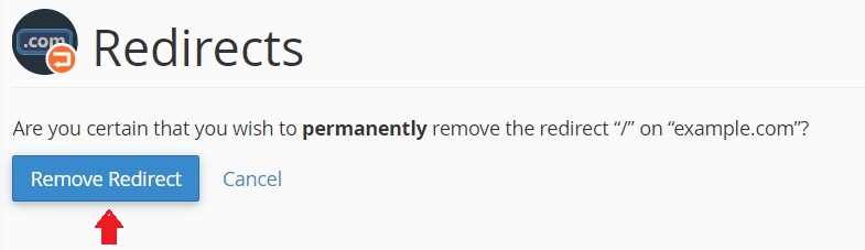 remove redirect